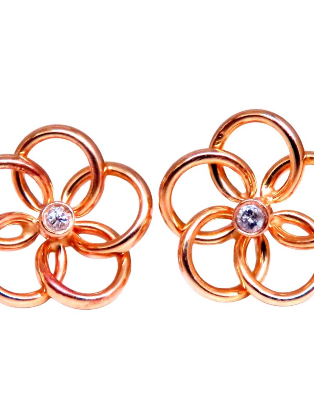 0.06ct natural diamond cosmic cluster earrings 14kt yellow gold 12615*